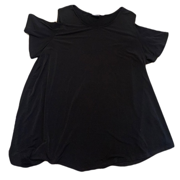 Chico's Black Cold Shoulder Top - Size 2 - Picture 1 of 8